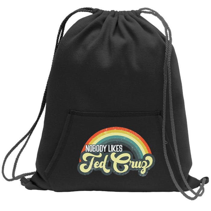 Vintage Nobody Likes Ted Cruz Rainbow Sweatshirt Cinch Pack Bag