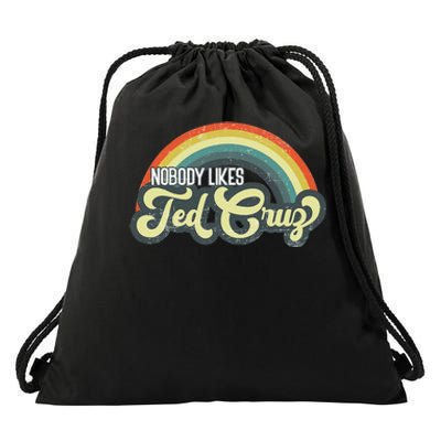 Vintage Nobody Likes Ted Cruz Rainbow Drawstring Bag