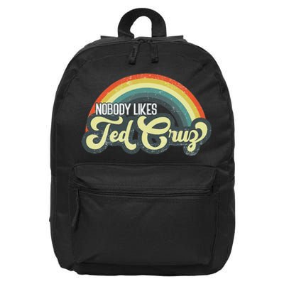 Vintage Nobody Likes Ted Cruz Rainbow 16 in Basic Backpack