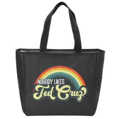 Vintage Nobody Likes Ted Cruz Rainbow Zip Tote Bag