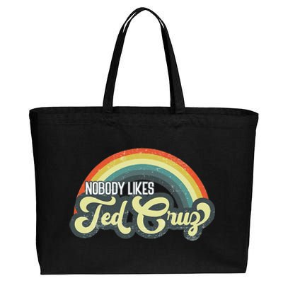 Vintage Nobody Likes Ted Cruz Rainbow Cotton Canvas Jumbo Tote