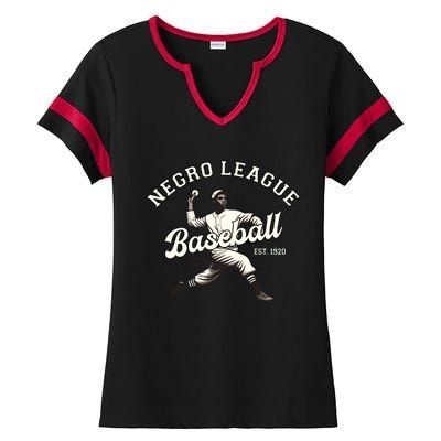 Vintage Negro League Baseball Black History Month Ladies Halftime Notch Neck Tee