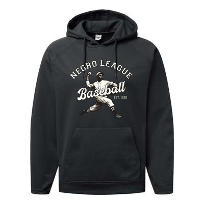 Vintage Negro League Baseball Black History Month Performance Fleece Hoodie