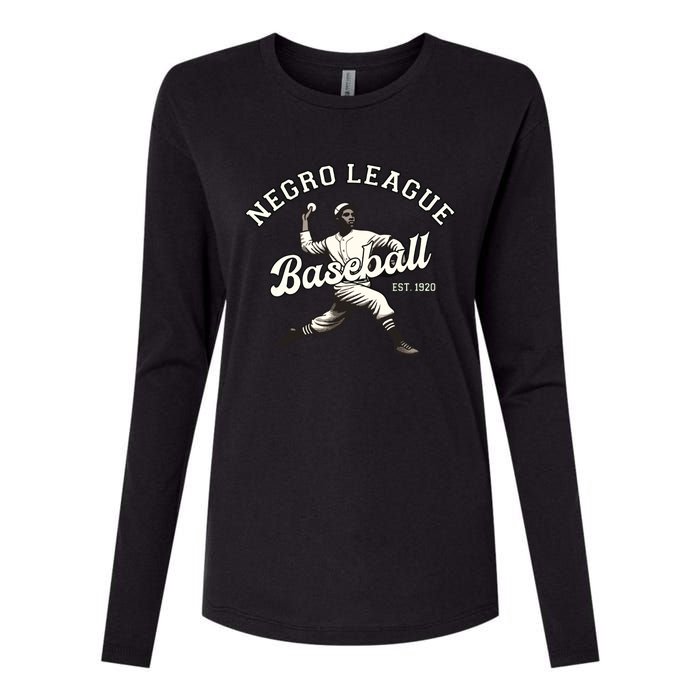 Vintage Negro League Baseball Black History Month Womens Cotton Relaxed Long Sleeve T-Shirt