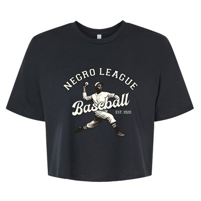 Vintage Negro League Baseball Black History Month Bella+Canvas Jersey Crop Tee