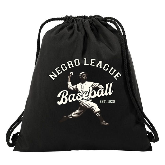 Vintage Negro League Baseball Black History Month Drawstring Bag