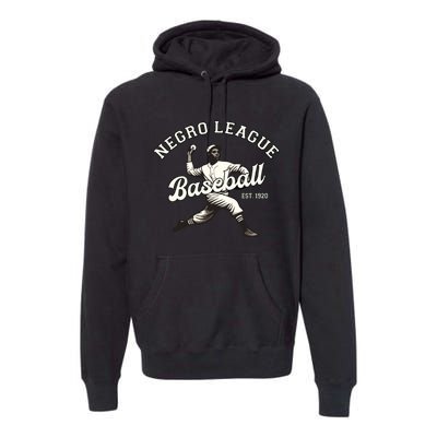 Vintage Negro League Baseball Black History Month Premium Hoodie