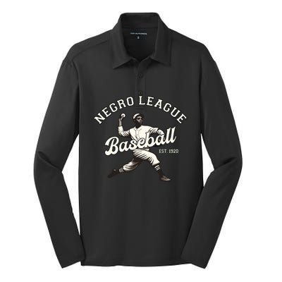 Vintage Negro League Baseball Black History Month Silk Touch Performance Long Sleeve Polo