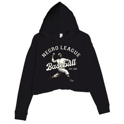 Vintage Negro League Baseball Black History Month Crop Fleece Hoodie