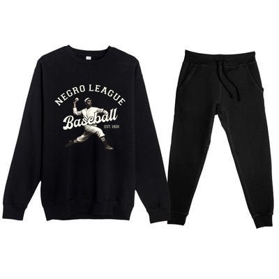 Vintage Negro League Baseball Black History Month Premium Crewneck Sweatsuit Set