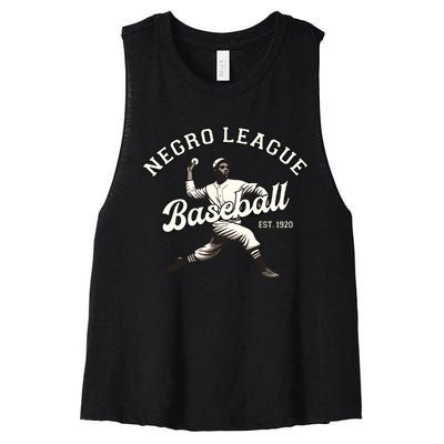 Vintage Negro League Baseball Black History Month Women's Racerback Cropped Tank