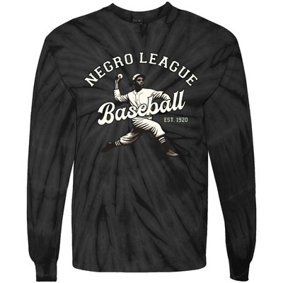 Vintage Negro League Baseball Black History Month Tie-Dye Long Sleeve Shirt