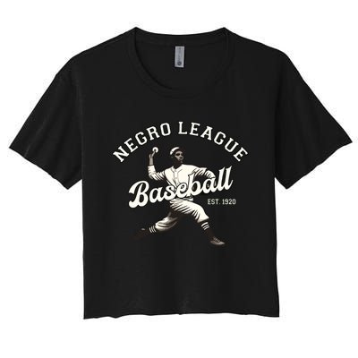 Vintage Negro League Baseball Black History Month Women's Crop Top Tee