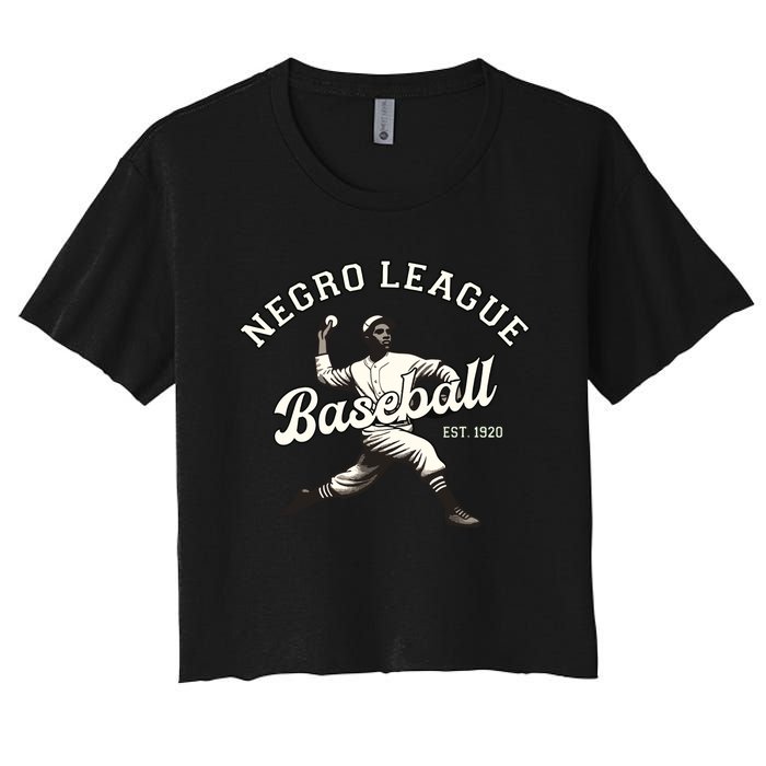 Vintage Negro League Baseball Black History Month Women's Crop Top Tee