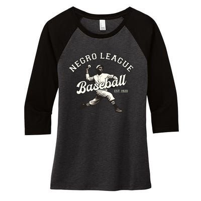 Vintage Negro League Baseball Black History Month Women's Tri-Blend 3/4-Sleeve Raglan Shirt