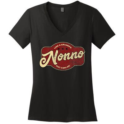 Vintage Nonno Like A Grandpa But Cooler Italian Nono Women's V-Neck T-Shirt