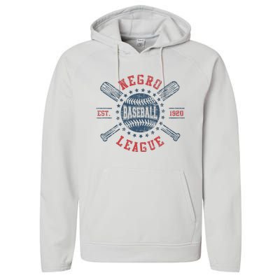 Vintage Negro League Baseball Black History Month Performance Fleece Hoodie