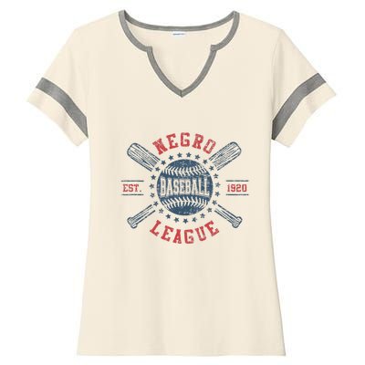 Vintage Negro League Baseball Black History Month Ladies Halftime Notch Neck Tee