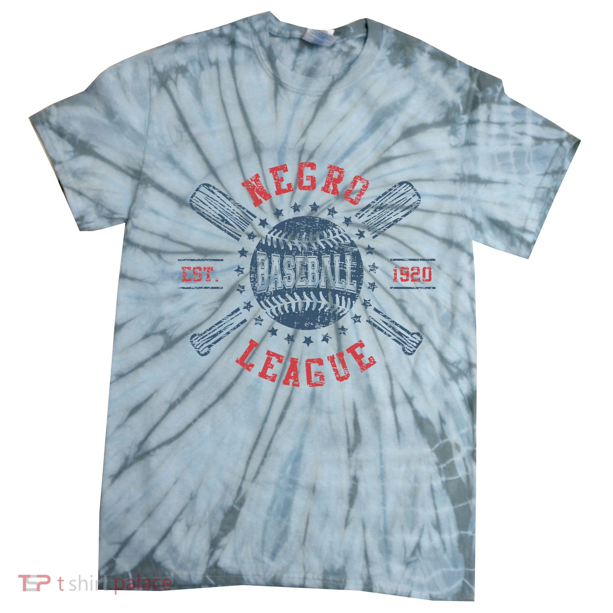 Vintage Negro League Baseball Black History Month Tie-Dye T-Shirt