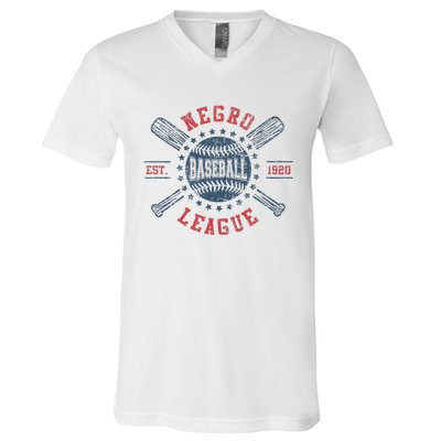 Vintage Negro League Baseball Black History Month V-Neck T-Shirt