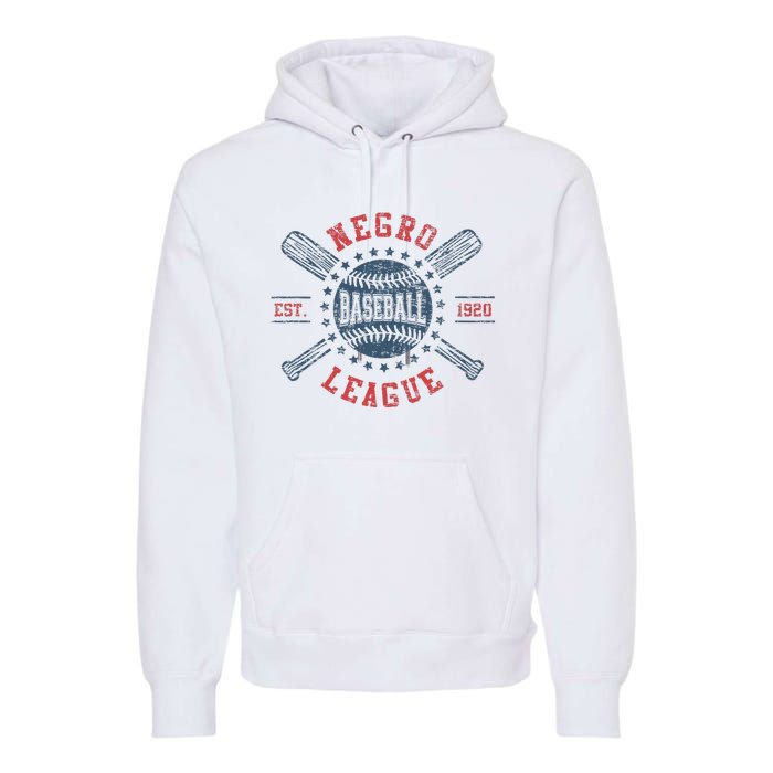 Vintage Negro League Baseball Black History Month Premium Hoodie