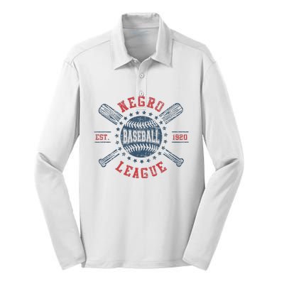 Vintage Negro League Baseball Black History Month Silk Touch Performance Long Sleeve Polo