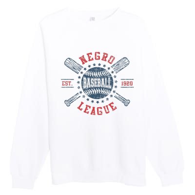 Vintage Negro League Baseball Black History Month Premium Crewneck Sweatshirt