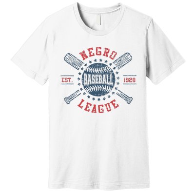 Vintage Negro League Baseball Black History Month Premium T-Shirt