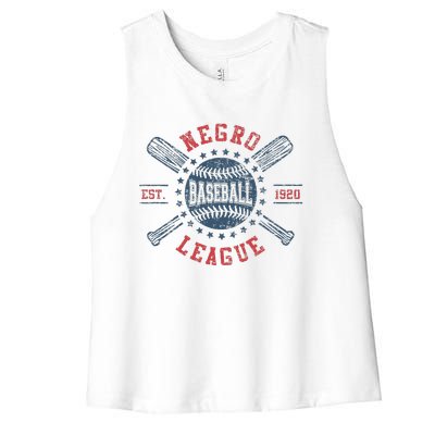 Vintage Negro League Baseball Black History Month Women's Racerback Cropped Tank