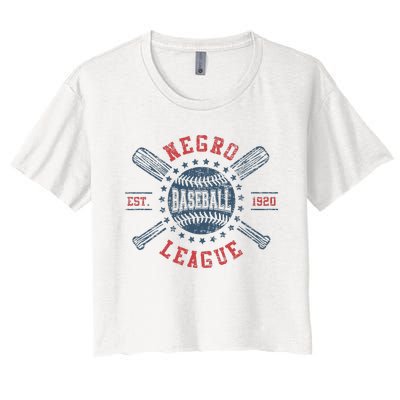 Vintage Negro League Baseball Black History Month Women's Crop Top Tee