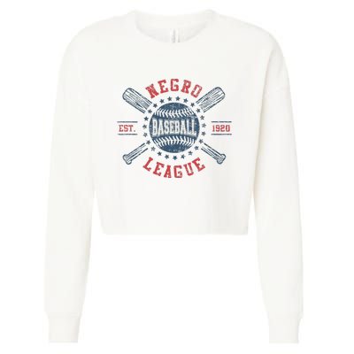 Vintage Negro League Baseball Black History Month Cropped Pullover Crew