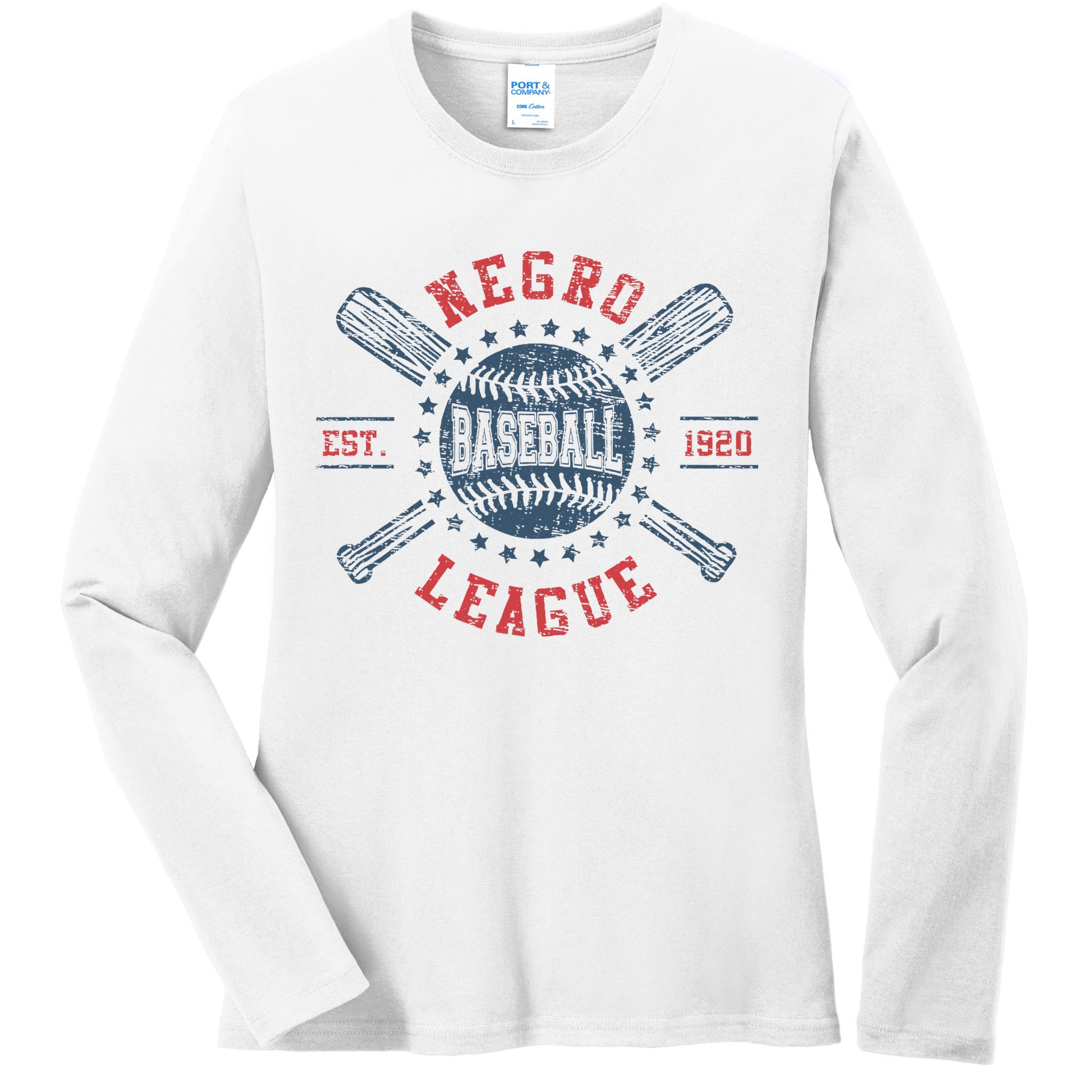 Vintage Negro League Baseball Black History Month Ladies Long Sleeve Shirt