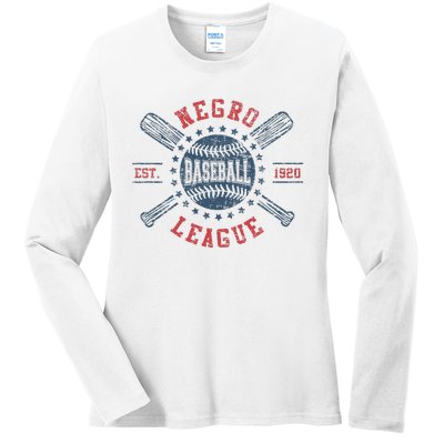 Vintage Negro League Baseball Black History Month Ladies Long Sleeve Shirt