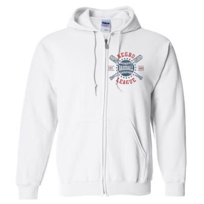 Vintage Negro League Baseball Black History Month Full Zip Hoodie