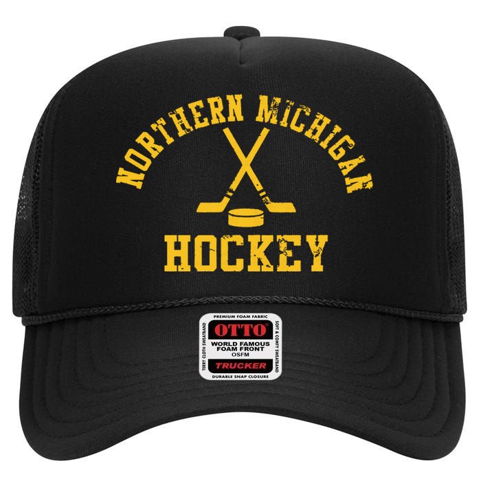 Vintage Northern Michigan Hockey High Crown Mesh Back Trucker Hat