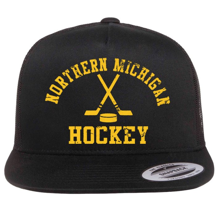 Vintage Northern Michigan Hockey Flat Bill Trucker Hat