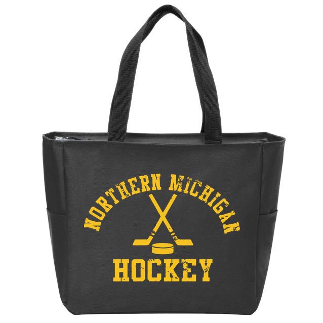 Vintage Northern Michigan Hockey Zip Tote Bag