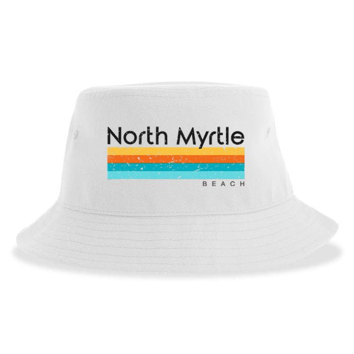 Vintage North Myrtle Beach Sc South Carolina Retro Design Sustainable Bucket Hat