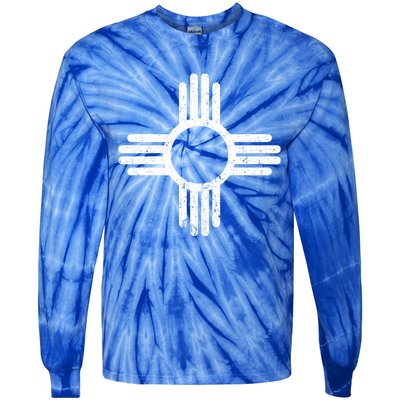 Vintage New Mexico Flag Symbol Tie-Dye Long Sleeve Shirt