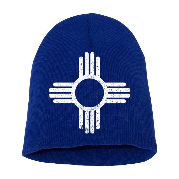 Vintage New Mexico Flag Symbol Short Acrylic Beanie