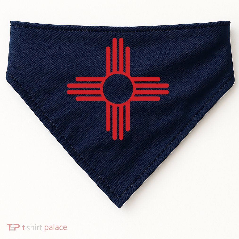 Vintage New Mexico Flag Zia Sun Retro Distressed USA-Made Doggie Bandana