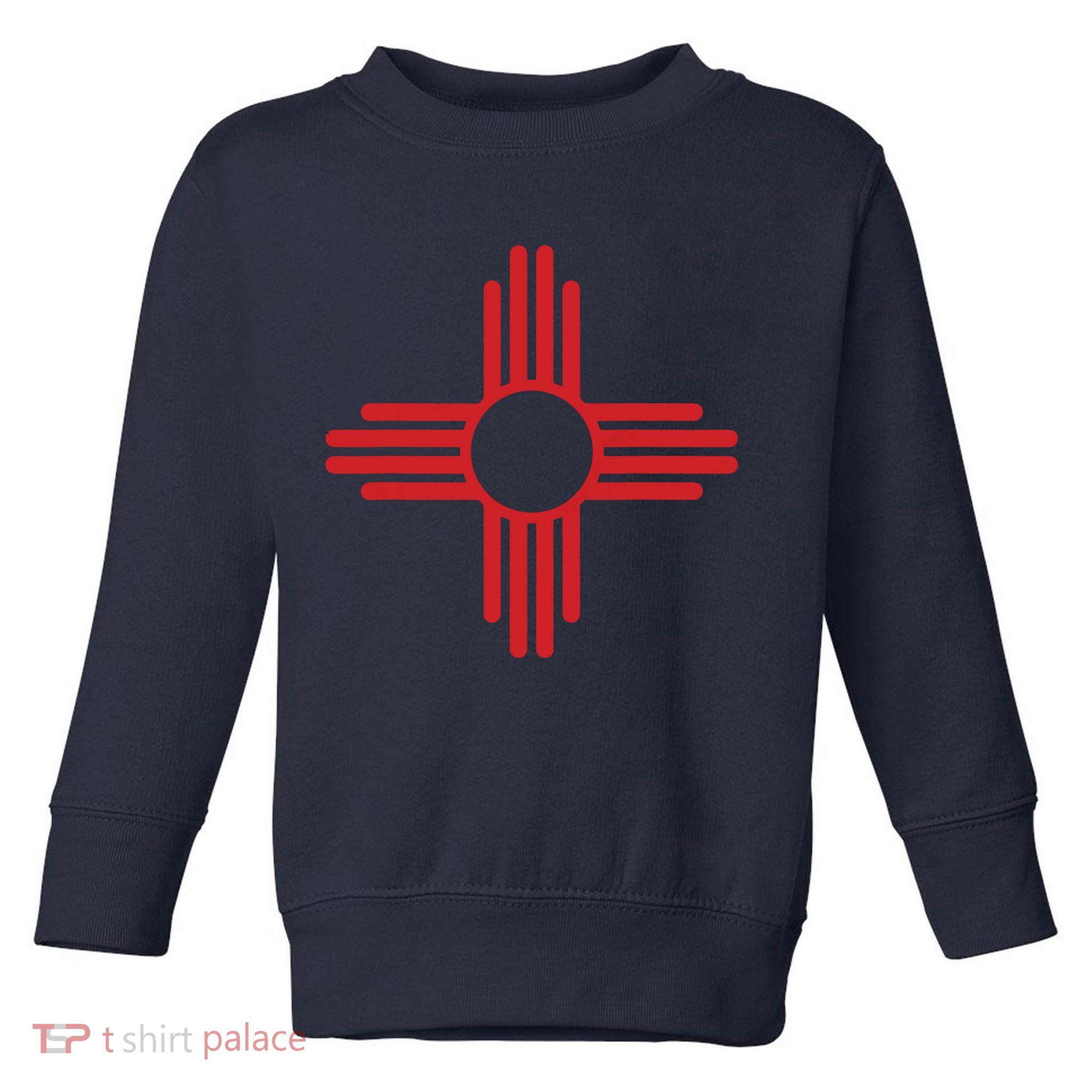 Vintage New Mexico Flag Zia Sun Retro Distressed Toddler Sweatshirt