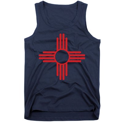 Vintage New Mexico Flag Zia Sun Retro Distressed Tank Top
