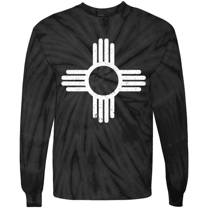 Vintage New Mexico Flag Symbol Tie-Dye Long Sleeve Shirt