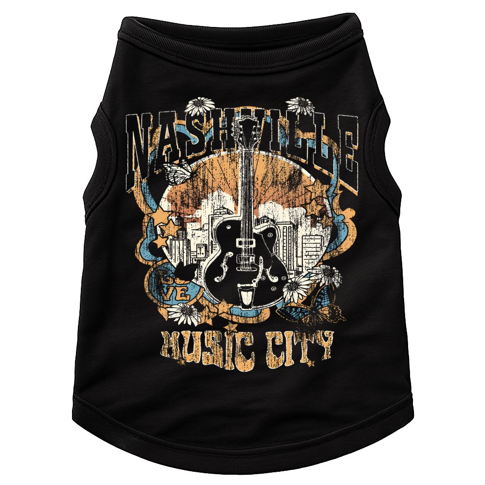 Vintage Nashville Music City Tennessee Doggie Tank