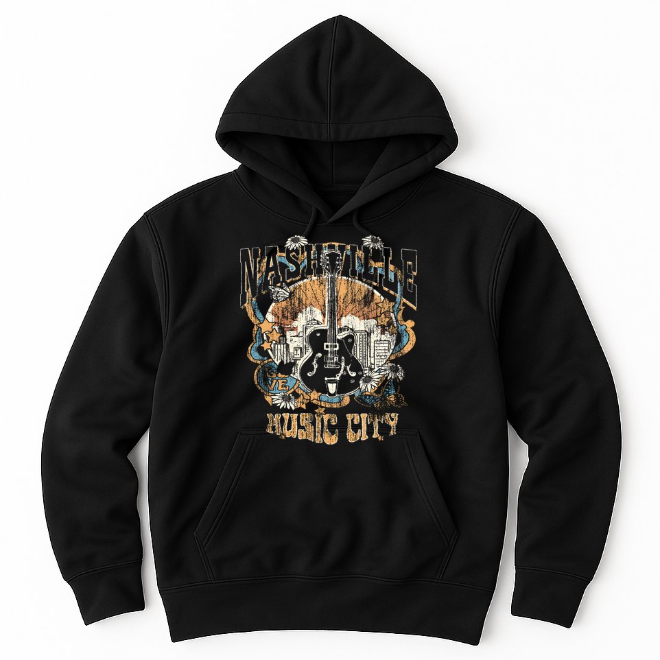 Vintage Nashville Music City Tennessee Hoodie
