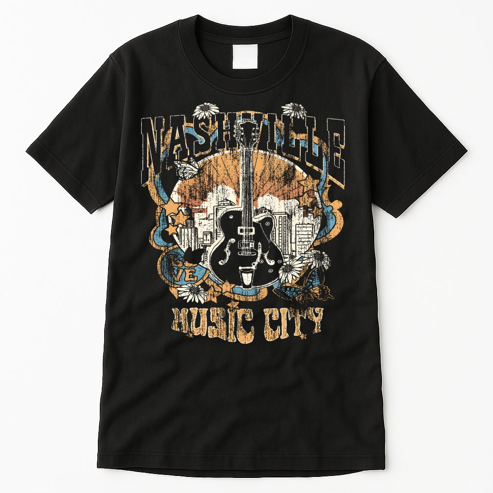 Vintage Nashville Music City Tennessee Tall T-Shirt