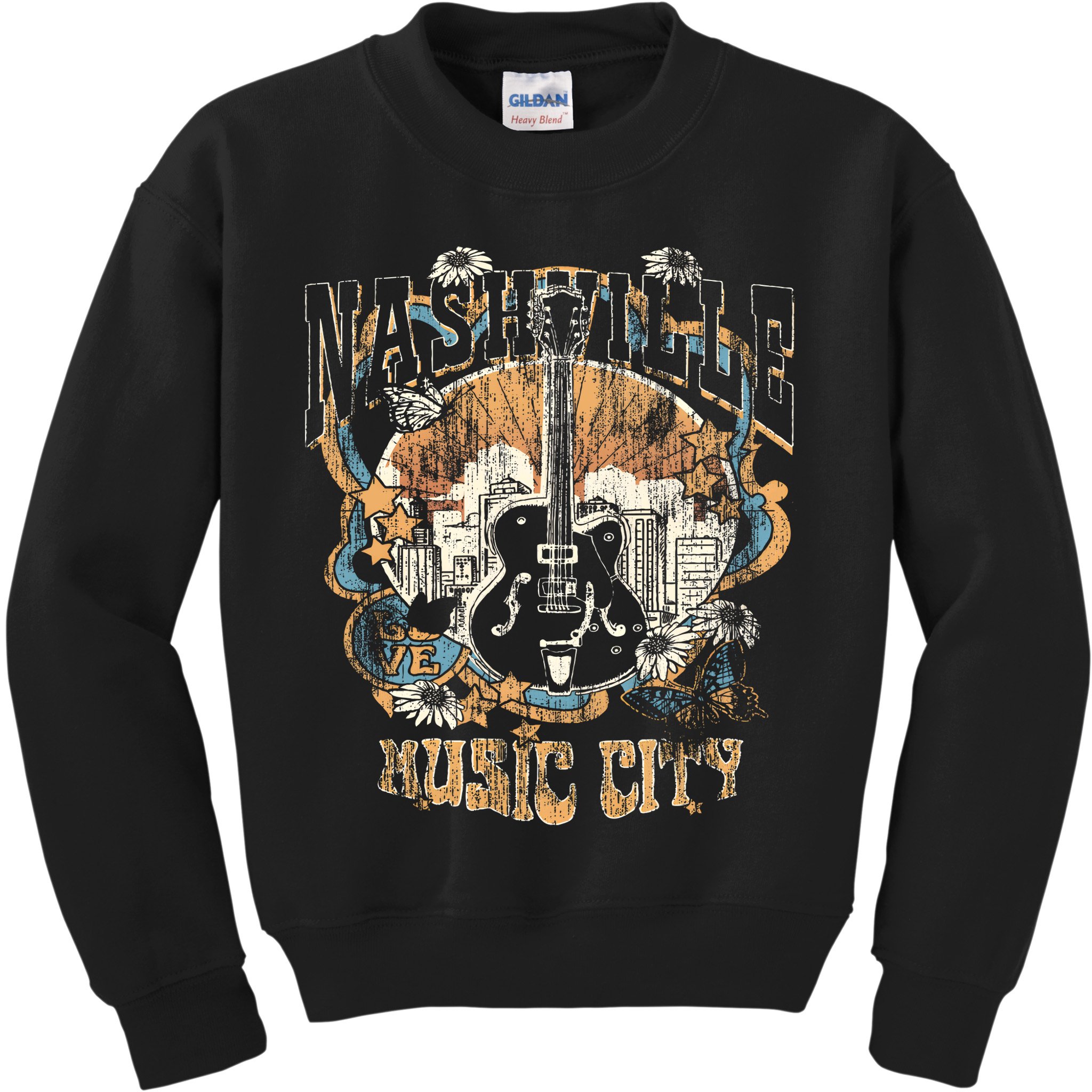Vintage Nashville Music City Tennessee Kids Sweatshirt