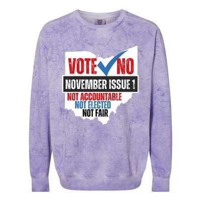 Votee No November Issue 1 Not Accountable Not Elected Not Fair Colorblast Crewneck Sweatshirt