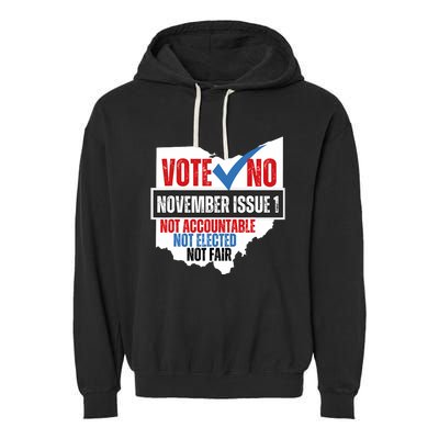 Votee No November Issue 1 Not Accountable Not Elected Not Fair Garment-Dyed Fleece Hoodie